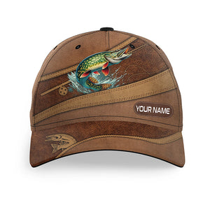 Northern Pike fishing hats for men, women custom name baseball best Pike fisherman fishing hats NQS8623