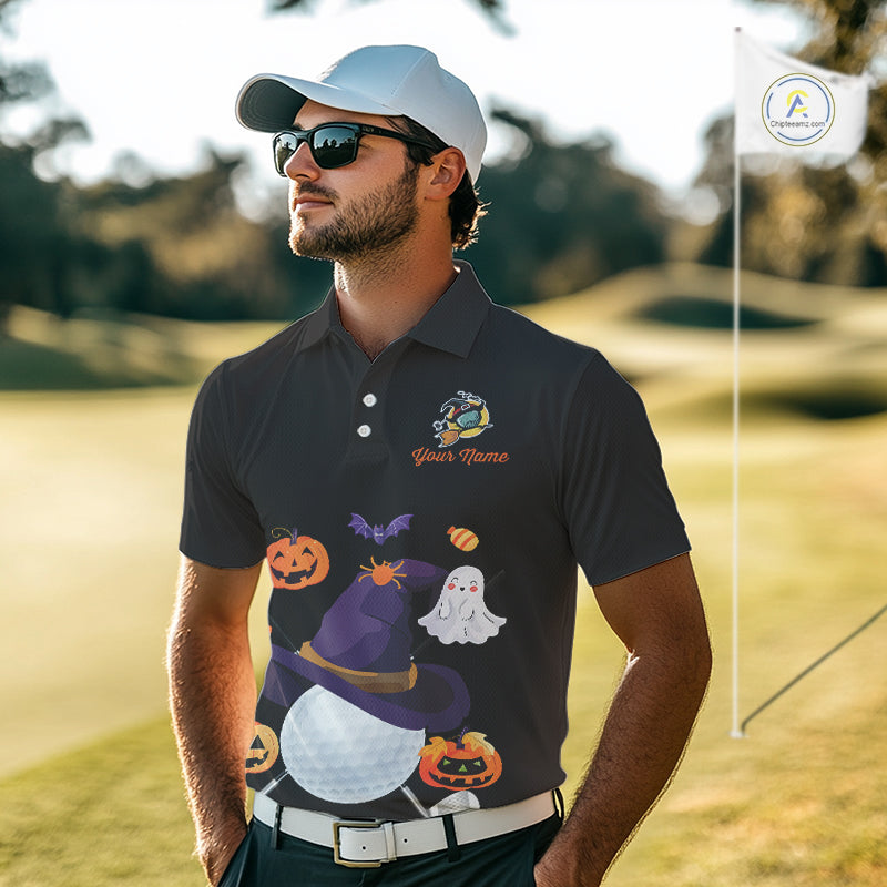 Funny pumpkin golf ball clubs Men's polo golf shirts Custom Halloween team golf jerseys NQS10807