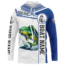 Load image into Gallery viewer, Mahi mahi fishing Customize name and boat name tournament long sleeves fishing shirts NQS1578