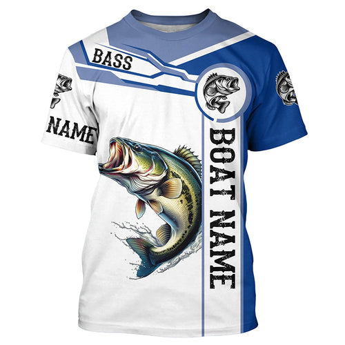 Largemouth Bass fishing UV protection Customize name and boat name long sleeves fishing shirts NQS1579