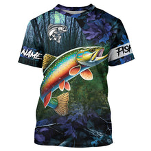 Load image into Gallery viewer, Brook trout Fishing blue camo fishing team trout Custom Long Sleeve UV protection fishing shirts NQS6072