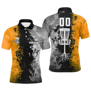 Custom name and number Disc Golf basket Men polo shirts, disc golf shirts for men | Orange NQS7412