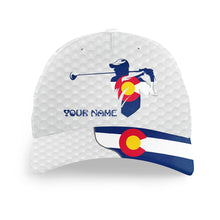 Load image into Gallery viewer, Golfer hat custom name Colorado flag golf hats patriot golf white Unisex Baseball mens golf hats NQS7992