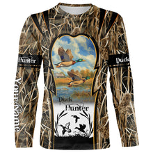 Load image into Gallery viewer, Mallard Duck hunting waterfowl camo hunting custom name 3D all over printed shirts NQSD51