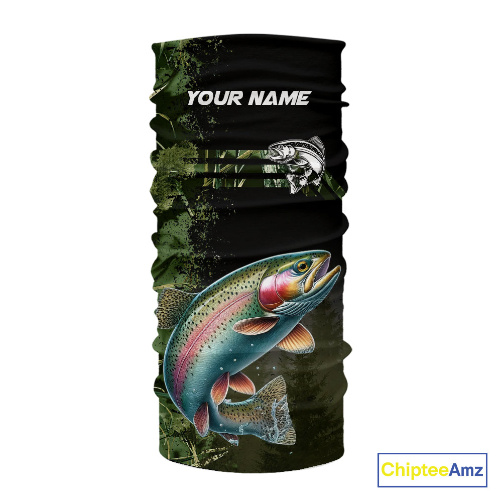Rainbow Trout fishing camouflage Custom performance long sleeve Fishing Shirts, Trout Fishing jerseys NQS10080