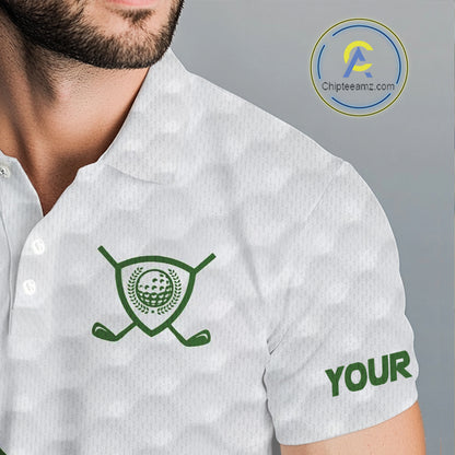 Custom White and Green St Patrick's day pattern Golf Polo Shirts For Men, team mens golf outfit NQS11209
