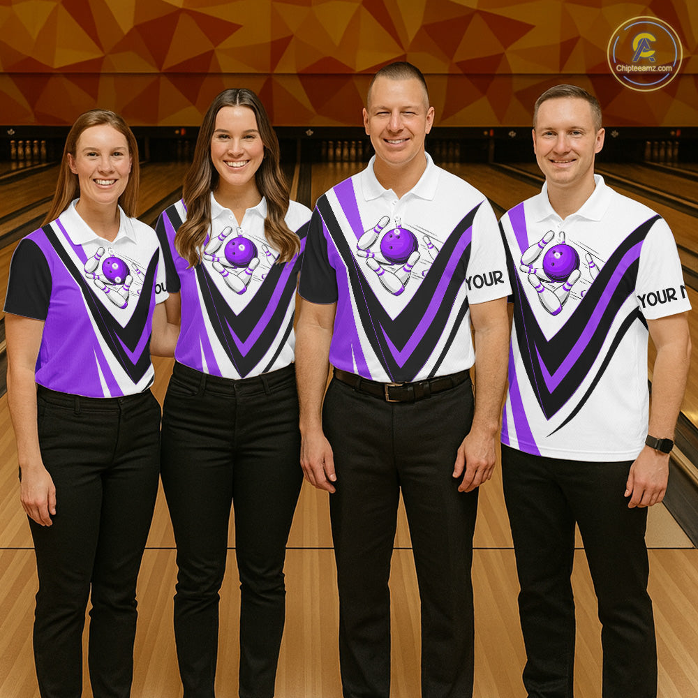 Custom bowling polo shirts for men I'm not swearing, I'm using my bowling words purple bowl shirts NQS7434