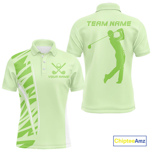 Green Men golf polo shirts custom golf outfits for men, Gift for golf lovers NQS10849