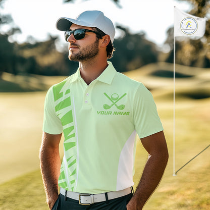 Green Men golf polo shirts custom golf outfits for men, Gift for golf lovers NQS10849