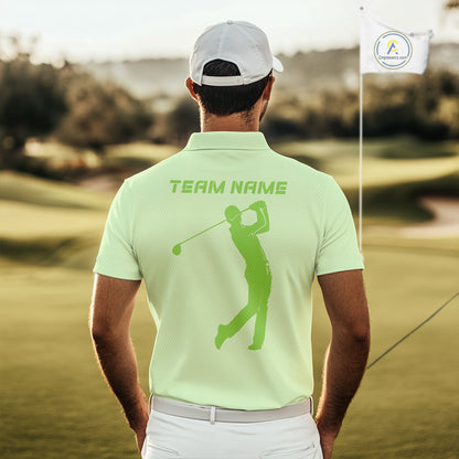 Green Men golf polo shirts custom golf outfits for men, Gift for golf lovers NQS10849