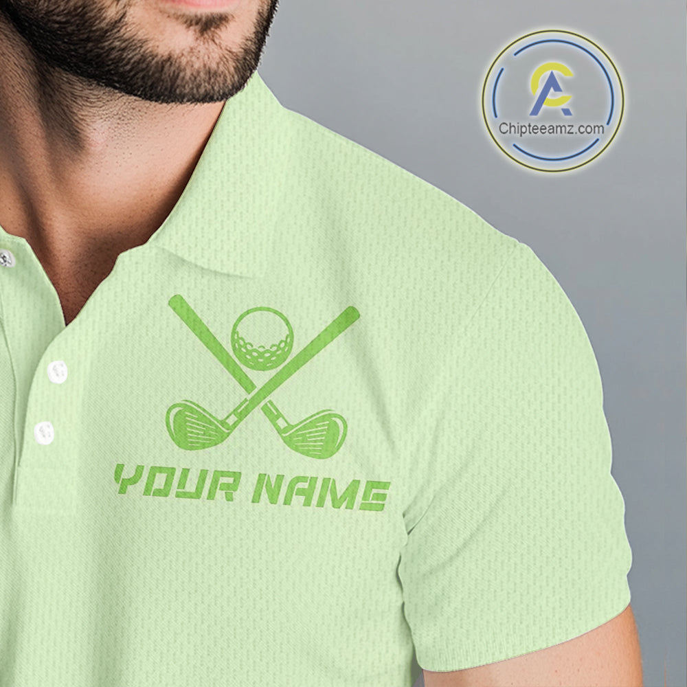 Green Men golf polo shirts custom golf outfits for men, Gift for golf lovers NQS10849
