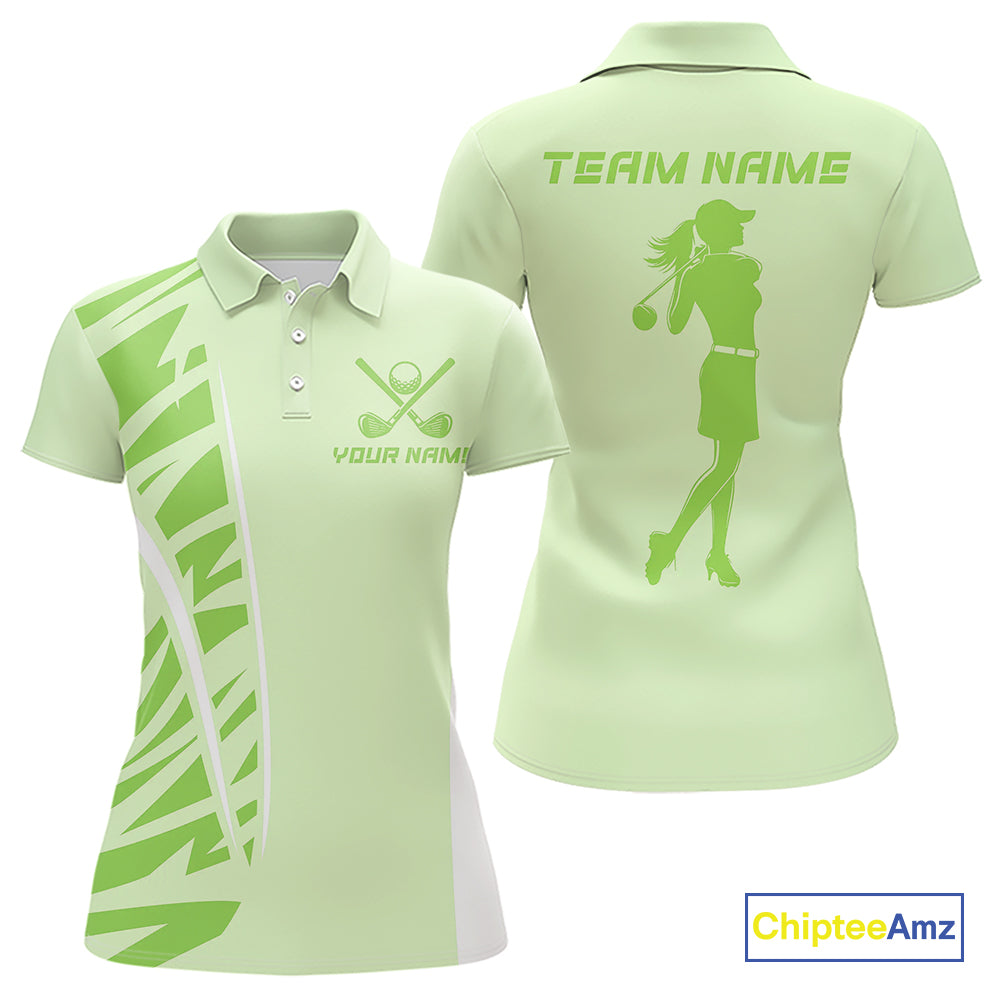 Green Women golf polo shirts custom golf outfits for ladies, Gift for golf lovers NQS10849