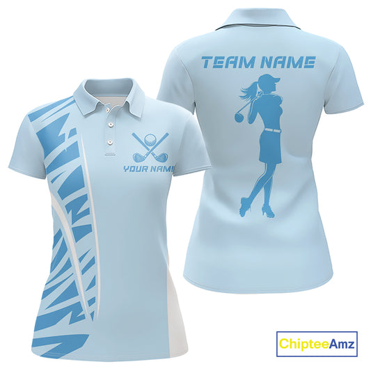Blue matching golf polo shirts for couples custom couples golf outfits, Gift for golf lovers NQS10850