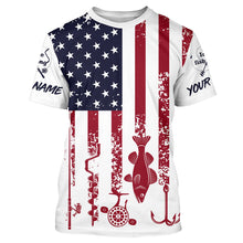 Load image into Gallery viewer, American Flag Walleye Ice Fishing Shirts Custom Patriotic Fishing Jersey For Fisherman NQS9159