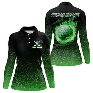 Black And Green Glitter Lucky Women golf polo shirt custom St Patrick Day golf tops for ladies NQS9365