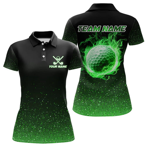 Black And Green Glitter Lucky Women golf polo shirt custom St Patrick Day golf tops for ladies NQS9365