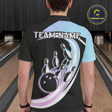 Load image into Gallery viewer, Blue Purple Gradient Bowling Shirts For Men Custom Bowling Team League Jersey, Gift For Bowler NQS10432