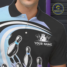 Load image into Gallery viewer, Blue Purple Gradient Bowling Shirts For Men Custom Bowling Team League Jersey, Gift For Bowler NQS10432
