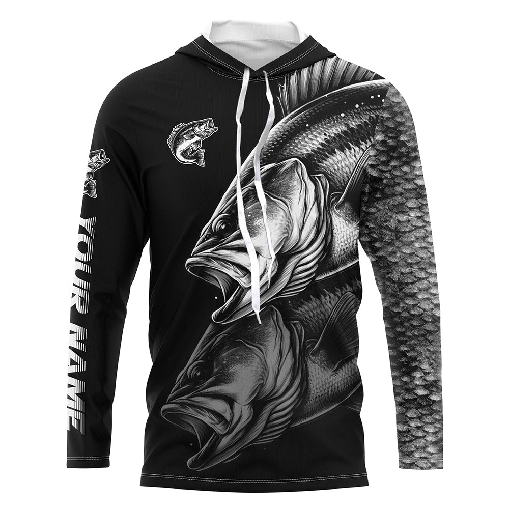 Largemouth Bass Fishing Custom Name 3D sun protection Performance long sleeve fishing shirts NQS4907