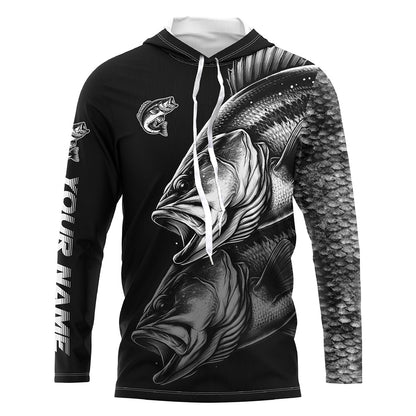 Largemouth Bass Fishing Custom Name 3D sun protection Performance long sleeve fishing shirts NQS4907