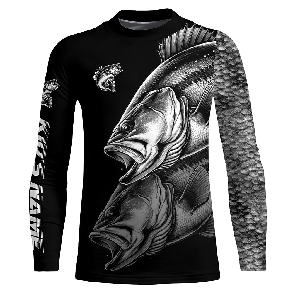 Largemouth Bass Fishing Custom Name 3D sun protection Performance long sleeve fishing shirts NQS4907
