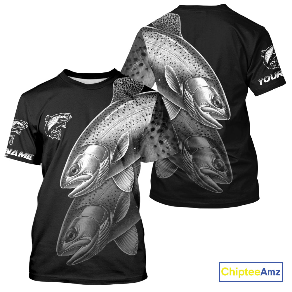 Rainbow Trout performance Fishing Shirts Custom Trout Fishing Long Sleeve Tournament Fishing Shirts NQS10114