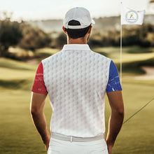 Load image into Gallery viewer, Mens golf polo shirts Texas flag patriotic custom name golf shirts for men, gift for the golfers NQS9968