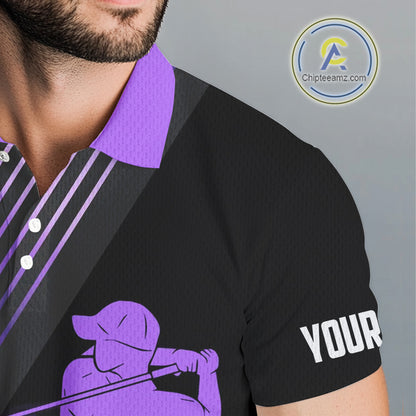 Black and purple Mens golf polo shirts custom golf clubs team golf shirts, golf tops for men NQS10118