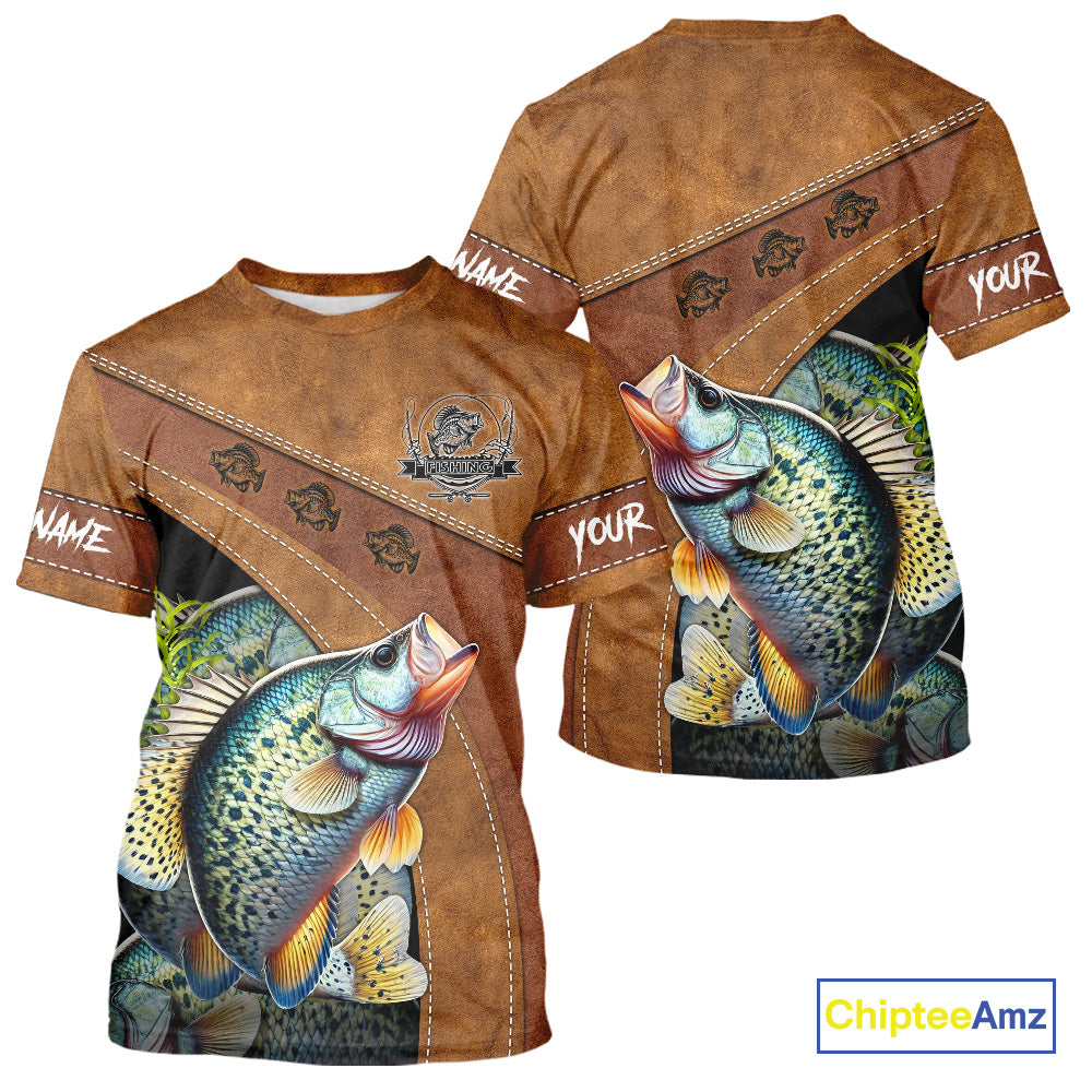 Crappie fishing UV protection custom name fishing shirts, performance shirts for men, women, kid NQS10264