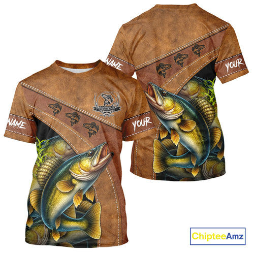 Walleye fishing UV protection custom name fishing shirts, performance shirts for men, women, kid NQS10265