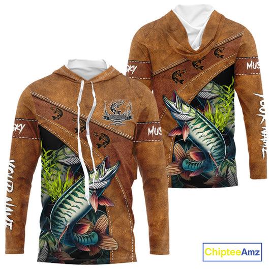 Musky fishing UV protection custom name fishing shirts, performance shirts for men, women, kid NQS10266