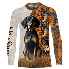 Load image into Gallery viewer, Coonhound dog hunting orange camo Custom Name Full Printing Shirts, best coon hunting dog Hunting Gift NQS4136