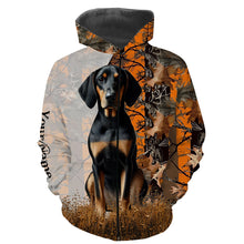 Load image into Gallery viewer, Coonhound dog hunting orange camo Custom Name Full Printing Shirts, best coon hunting dog Hunting Gift NQS4136