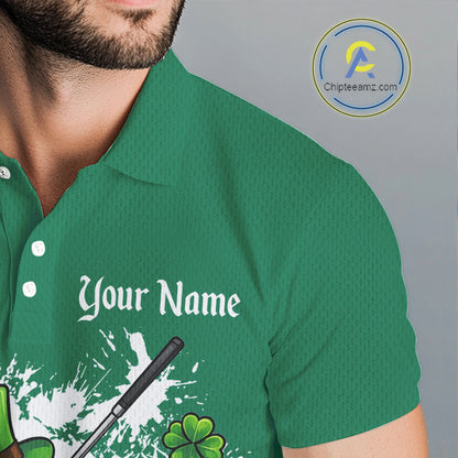 Green argyle pattern St Patrick Golf Polo Golf shirts for Men Custom gifts for the golfer NQS11476