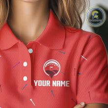 Load image into Gallery viewer, Womens golf polo shirts custom red Ice Cream Melting On Golf Ball, golf gifts for ladies NQS9988