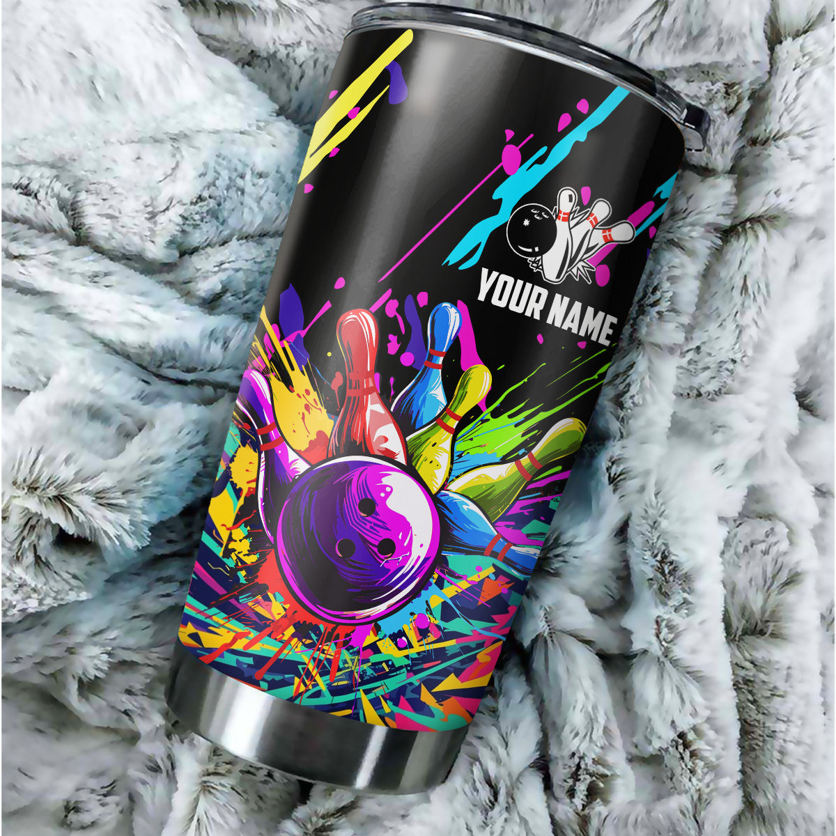 1PC Colorful bowling Custom Stainless Steel Tumbler Cup, personalized Team bowling gifts for bowlers NQS9886