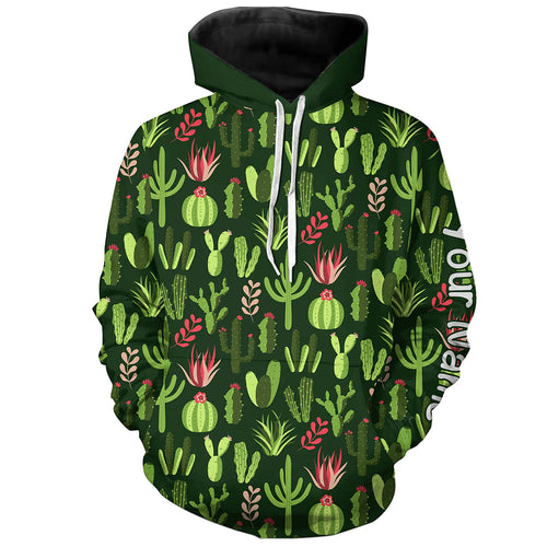 Personalized Colorful cactus pattern golf Hoodie custom cactus golf shirt, golfer gifts NQS8321