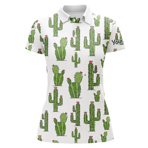 Personalized Funny Cactus pattern Women golf polo shirts custom cactus golf shirt, golfer gifts NQS8323