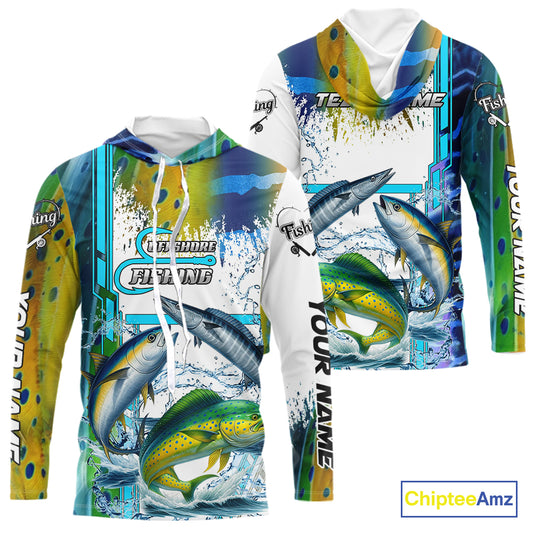 Mahi Mahi, Wahoo, Tuna slam fishing scales custom fishing team jerseys, Offshore fishing apparel NQS9997