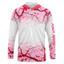 Load image into Gallery viewer, Personalized name White and Pink Camo performance long sleeve team fishing tournament shirts for women NQS9241