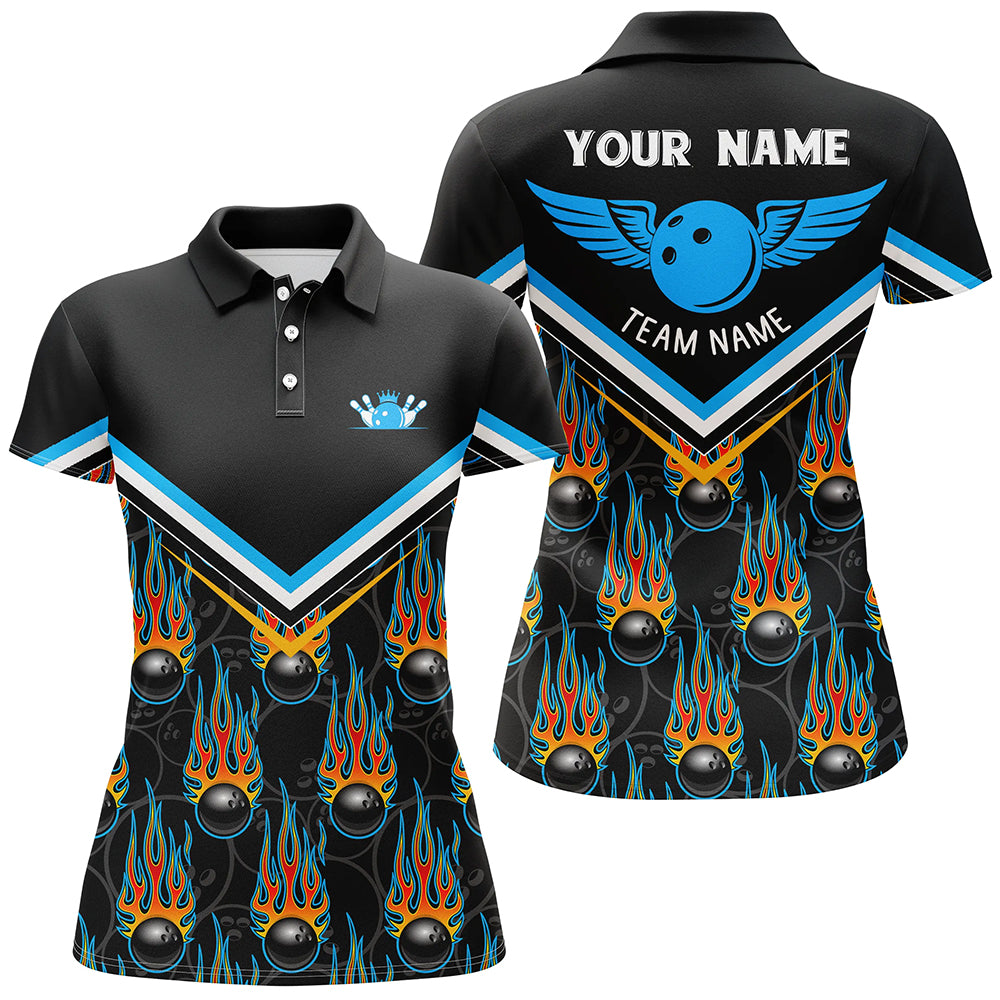 Custom bowling shirt for women – personalized team jersey front view