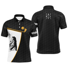Load image into Gallery viewer, Black and white Mens golf polo shirts custom golf ball shirt for men, best men golf wear NQS6213