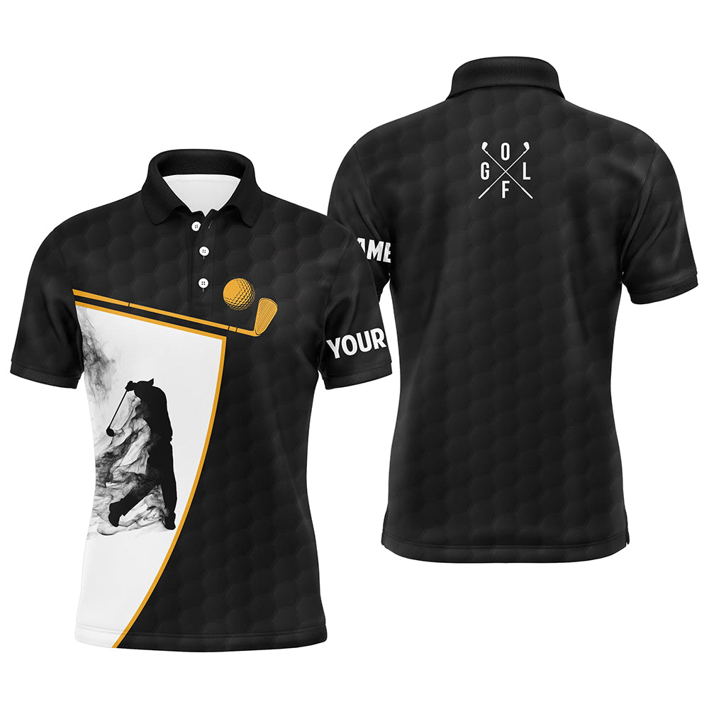 Black and white Mens golf polo shirts custom golf ball shirt for men, best men golf wear NQS6213