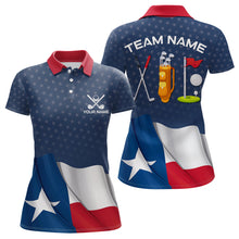 Load image into Gallery viewer, Texas Flag Golf Polo Shirts For Women Custom Team Name ladies golf tops, patriotic golf gifts NQS9769
