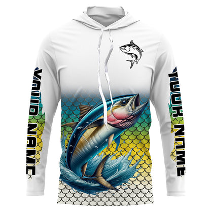 Personalized Tuna Fishing jerseys, Tuna scales UV protection Long Sleeve Performance Fishing Shirts NQS6016