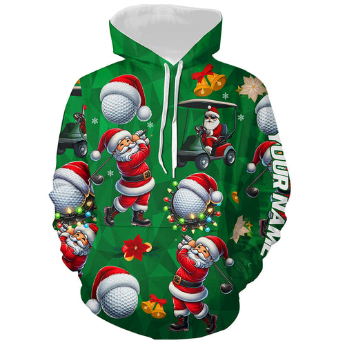 Funny Christmas Santa Golf Green pattern Golf Hoodies custom Christmas golf tops NQS9051