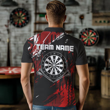 Load image into Gallery viewer, Retro Black Red Pattern Custom Darts Polo, Quarter-Zip Shirts For For Men Dart Team Jerseys NQS9456
