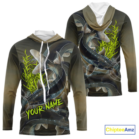 Personalized Catfish Fishing jerseys, Catfish scales long sleeve fishing shirts uv protection NQS10332