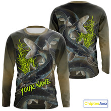Load image into Gallery viewer, Personalized Catfish Fishing jerseys, Catfish scales long sleeve fishing shirts uv protection NQS10332