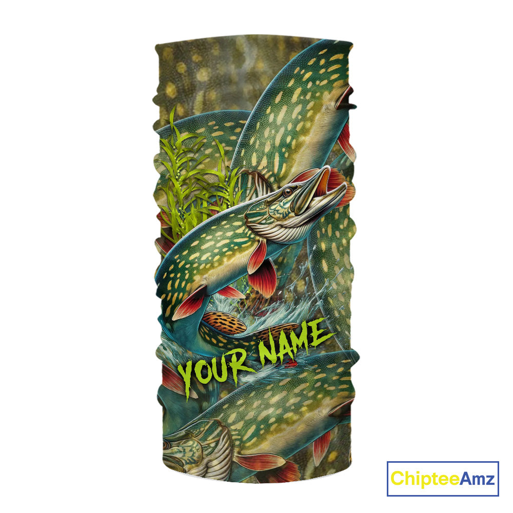 Personalized Northern Pike Fishing jerseys, Pike scales long sleeve fishing shirts uv protection NQS10333